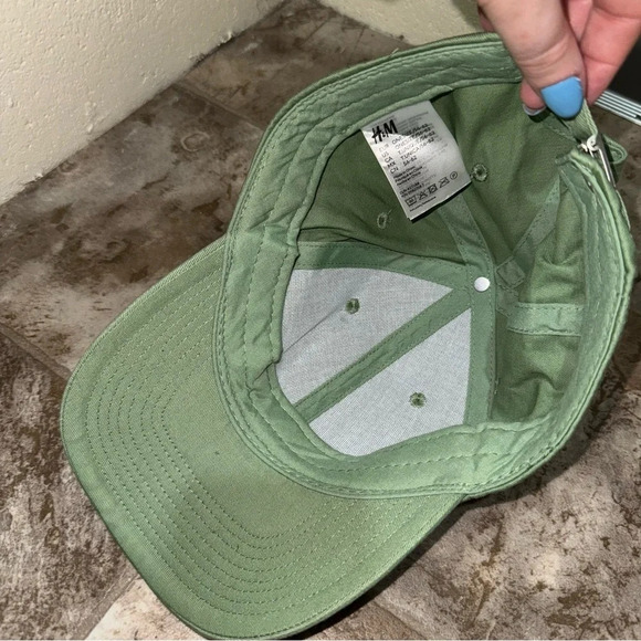 H&M Sage Green  Basic Simple Casual Lightweight Activewear Unisex Baseball Hat - Picture 6 of 10